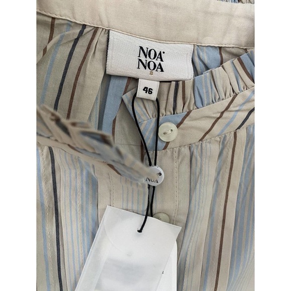 NWT~NOA NOA ORGANIC SMOOTH POPLIN BLOUSE STRIPED~ 46 - Picture 3 of 3